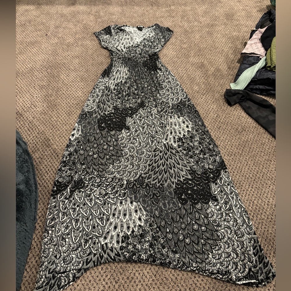 Black and grey maxi dress